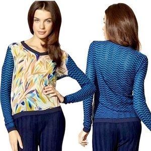 Missoni for Target Sheer Floral & Chevron Knit V Neck Pullover Size M